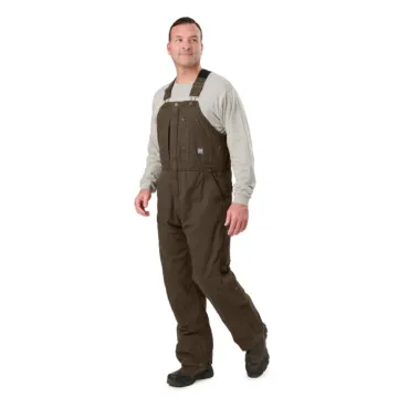 Heartland Insulated Washed Duck Bib Overalls (Olive)