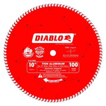 10 in. x 100 Tooth Thin Aluminum Cutting Saw Blade