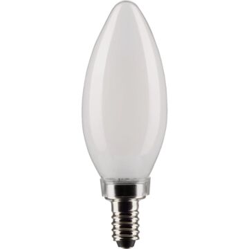 Satco 40W Equivalent Warm White B11 Candelabra Traditional Frosted LED Decorative Light Bulb (2-Pack)