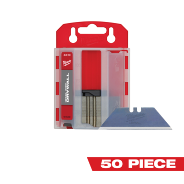 Milwaukee 50 PC Drywall Utility Knife Blades w/ Dispenser