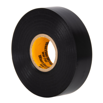Professional Black Vinyl Electrical Tape, 7mil, 66ft Long