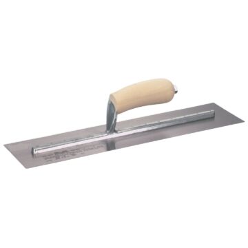 Marshalltown 4 In. x 14 In. High Carbon Steel Finishing Trowel with Curved Wood Handle