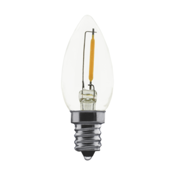 Satco 0.7 Watt LED Filament - C7 - Clear - 2700K - Candelabra base - 120 Volt - Carded 2 Pack