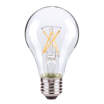 Satco 8 Watt A19 LED Filament - Clear - Medium base - 2700K - 800 Lumens - 120 Volt - Carded