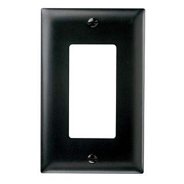 Thermoplastic One-Gang Decorator Wall Plate, Black