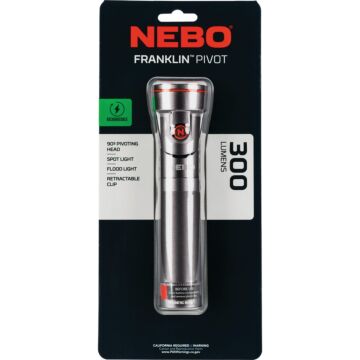 Nebo Franklin Pivot Rechargeable 300 Lm. LED Handheld Flashlight & Work Light