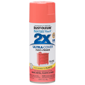 Painter's Touch® 2X Ultra Cover® Spray Paint - 2X Ultra Cover Gloss Spray - 12 oz. Spray - Gloss Coral