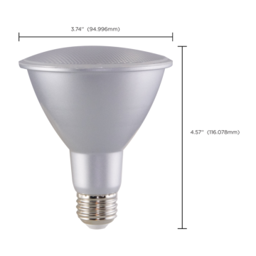 Satco 12.5 Watt - PAR30LN LED - 3000K - 40 deg. Beam Angle - Medium base - 120 Volt