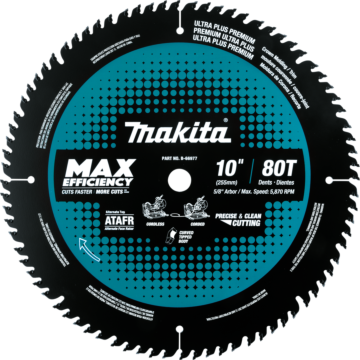 10" 80T Carbide-Tipped Max Efficiency Miter Saw Blade