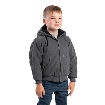 Youth Softstone Duck Hooded Jacket (Titanium)