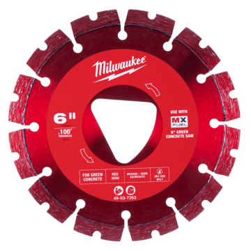 Red 6” x .100” Diamond Blade for Green Concrete
