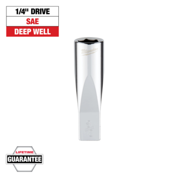 Milwaukee 1/4" Drive 3/8" SAE Deep Socket with FOUR FLAT™ Sides