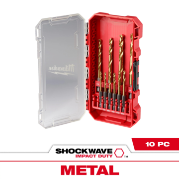 Milwaukee 10PC SHOCKWAVE™ Impact Duty RED HELIX™ Titanium Drill Bit Set