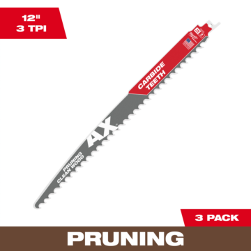 Milwaukee 12" 3 TPI AX™ with Carbide Teeth SAWZALL® Blade for Pruning (3 PK)