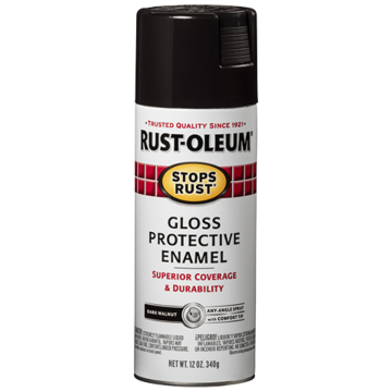Stops Rust® Spray Paint and Rust Prevention - Protective Enamel Spray Paint - 12 oz. Spray - Dark Walnut