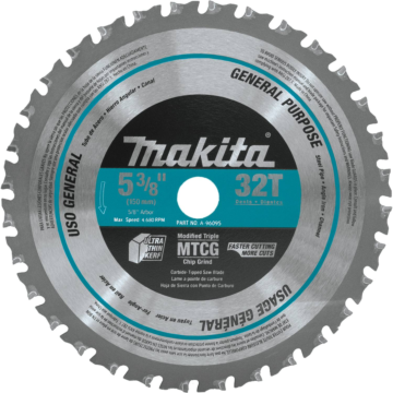 Makita 5-7/8" 32T Carbide-Tipped Saw Blade, Metal/General Purpose