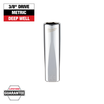 Milwaukee 3/8" Drive 13mm Metric Deep Socket with FOUR FLAT™ Sides