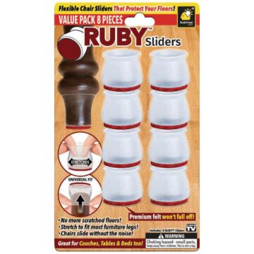 Ruby Sliders Silicone With Felt Bottom Furniture Slider (8-Count)