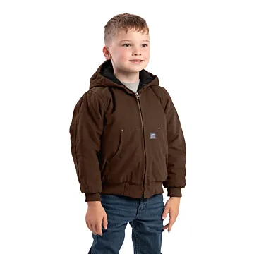 Youth Softstone Duck Hooded Jacket (Bark)