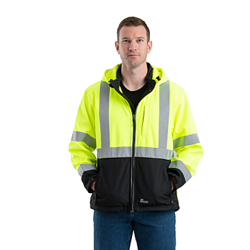 Class 3 Hooded Softshell Jacket (Hi Vis)