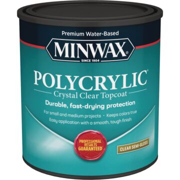 Minwax Polycrylic 1 Qt. Semi-Gloss Water Based Protective Finish