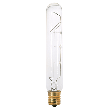 25 Watt T6 1/2 Incandescent; Clear; 1500 Average rated hours; 180 Lumens; Intermediate base; 130 Volt; Carded
