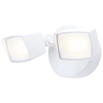 Satco LED Security Light - Dual Head - Field Selectable - White Finish
