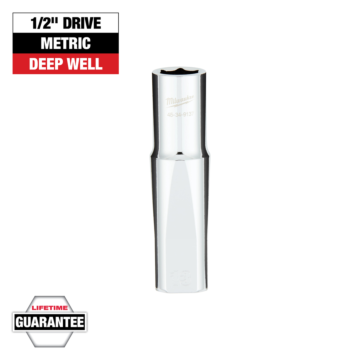 Milwaukee 1/2" Drive 13MM Metric 6-Point Deep Socket with FOUR FLAT™ Sides