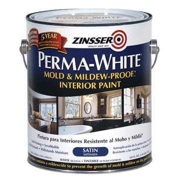 Zinsser® - PERMA-WHITE® Mold & Mildew-Proof™* Interior Paint - Gallon - Satin Finish