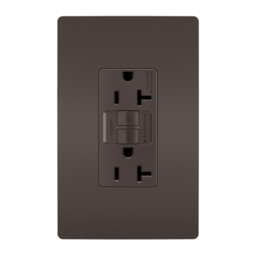 Pass & Seymour radiant® 20A Duplex Self-Test GFCI Receptacles with SafeLock® Protection, Brown