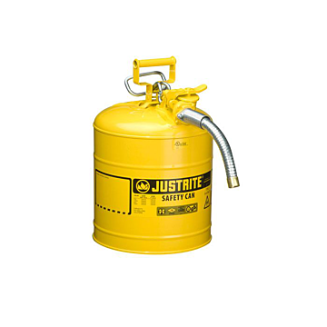 5 Gallon, 1" Metal Hose, Steel Safety Can for Diesel, Type II, AccuFlow™, Yellow - 7250230