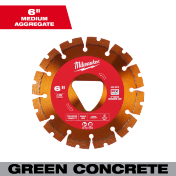 Milwaukee Orange 6” x .100” Diamond Blade for Green Concrete