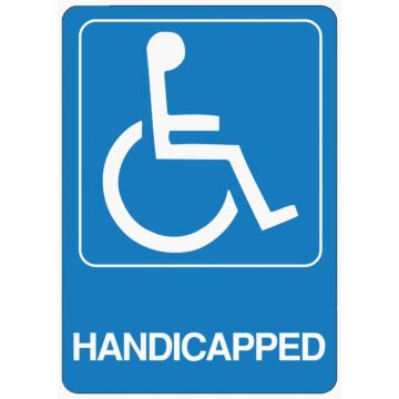 Hy-Ko Deco Series Heavy-Duty Plastic Sign, Handicapped