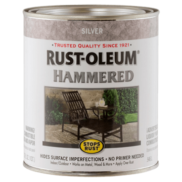 Stops Rust® Spray Paint and Rust Prevention - Hammered Brush-On Paint - Quart - Silver