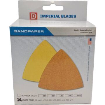 Imperial Blades ONE FIT Oscillating Triangle Sandpaper Variety Pack (50-Pack)