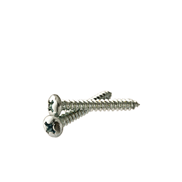 Tapping Screw, Type A, Zinc Plated, Chrome 3, #10-12, 1" Length, Pan Head, Phillips/Slotted Combo