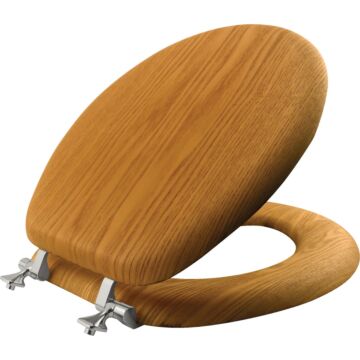 Mayfair Natural Reflections Round Closed Front Oak Veneer Toilet Seat