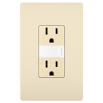 radiant® 15A Tamper-Resistant Outlet with Night Light, Light Almond