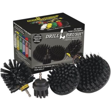 Drillbrush BBQ Grill Cleaning Ultra Stiff Black Drill Brush (4 Piece)
