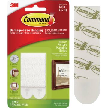 Command 3/4 In. x 2-3/4 In. White Interlocking Picture Hanger (4 Count)