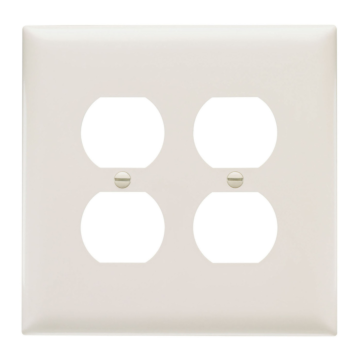Duplex Receptacle Openings, Two Gang, Light Almond
