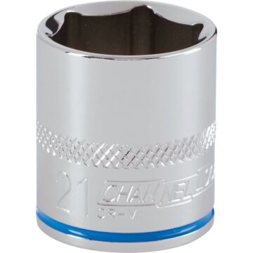 Channellock 3/8 In. Drive 21 mm 6-Point Shallow Metric Socket