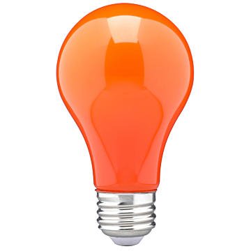 Satco 8 Watt A19 LED - Ceramic Orange - Medium base - 360 deg. Beam Angle - 120 Volt