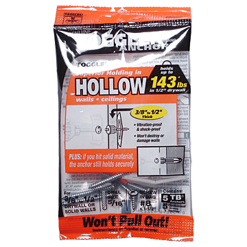 TOGGLER 3/8" to 1/2" Toggler Hollow Wall Anchors