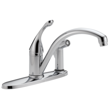 Delta Collins™: Single Handle Kitchen Faucet With Integral Spray - Single Handle Lever - Chrome