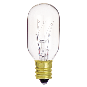 Satco 15 Watt T7 Incandescent - Clear - 2500 Average rated hours - 95 Lumens - Candelabra base - 130 Volt - Carded
