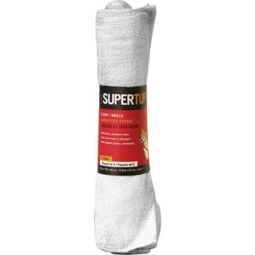 Trimaco SuperTuff 14 In. x 17 In. White Terry Cloth Towels (6-Pack)