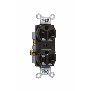 Pass & Seymour 20A 125V Commercial Spec-Grade Duplex Receptacle, Side Wire, Black