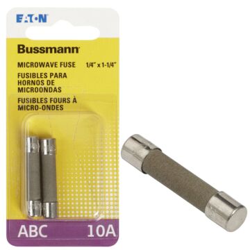 Bussmann 10A ABC Ceramic Tube Electronic Fuse (2-Pack)