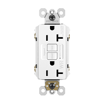 Pass & Seymour radiant® Tamper-Resistant Weather-Resistant 20A Duplex Self-Test GFCI Receptacles with SafeLock® Protection, White